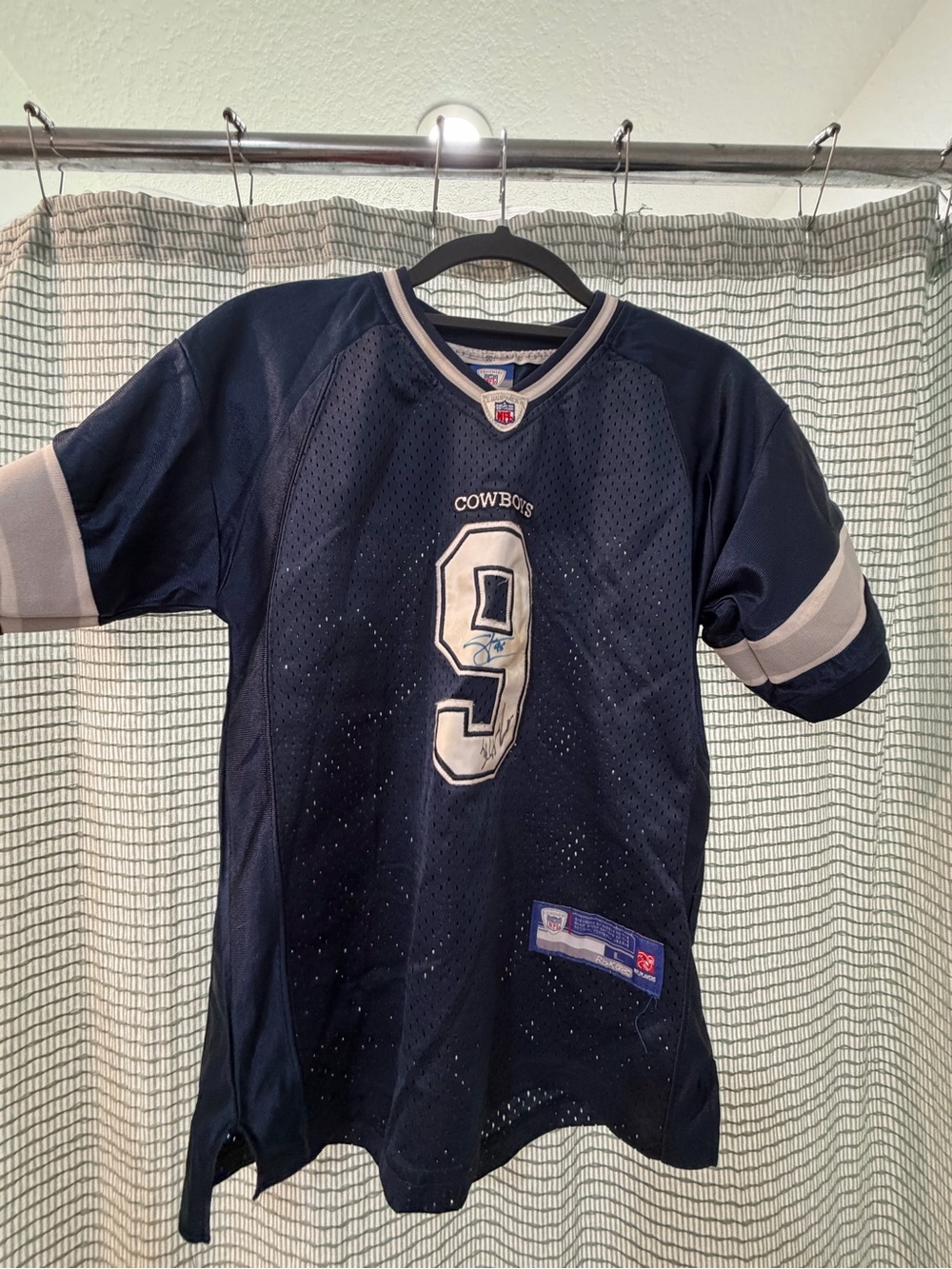 Reebok Kids Navy and White #9 Football Jersey